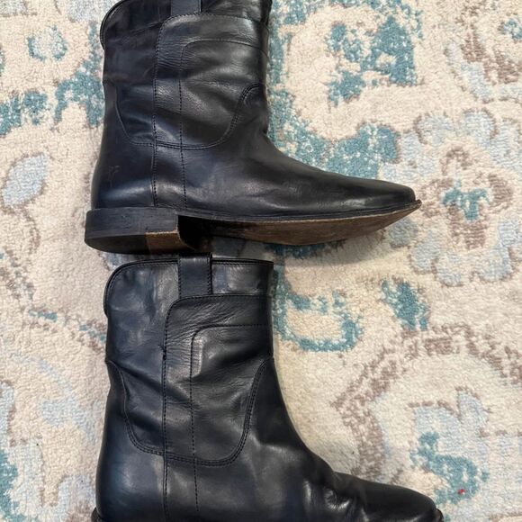 FRYE Paige Short Black Leather Riding Boots Size 7 - Picture 3 of 10